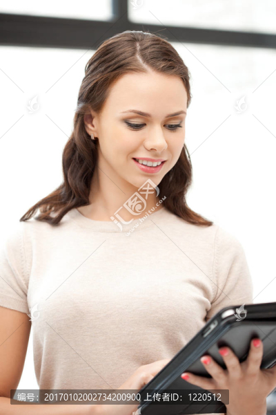 快樂女性用平板電腦