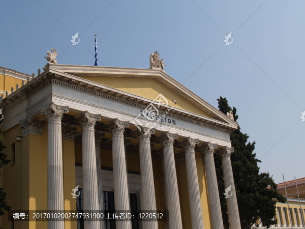 扎啤的新古典主義建筑在Athens