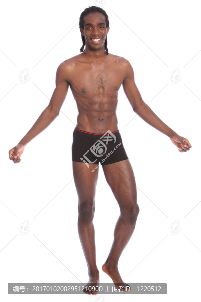 英俊的身體肌肉年輕男子African,American