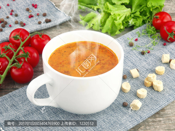 番茄湯配新鮮食材