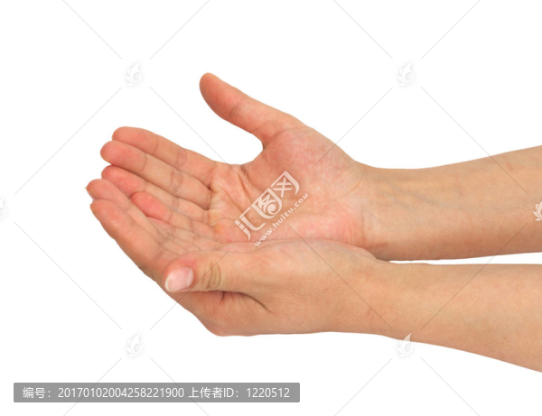 白色背景上的兩只手掌