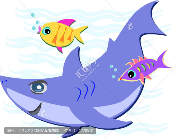 藍鯊與兩條魚友