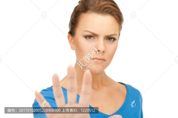 女人做停止手勢