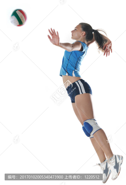 女孩打排球