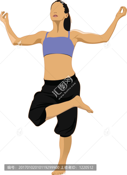 練習(xí)瑜伽的女人。v