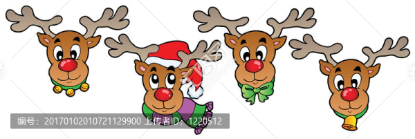 四個(gè)可愛的圣誕鹿
