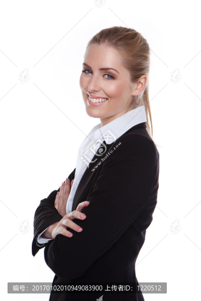 迷人的女商人正微笑