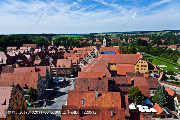 在德國(guó)的中世紀(jì)城市Dinkelsbuehl