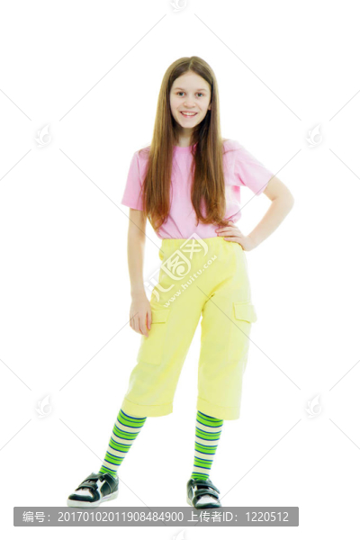 少女在孤立的白色背景