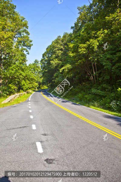 風景秀麗的鄉(xiāng)村公路曲線通過仙南渡國家公園。