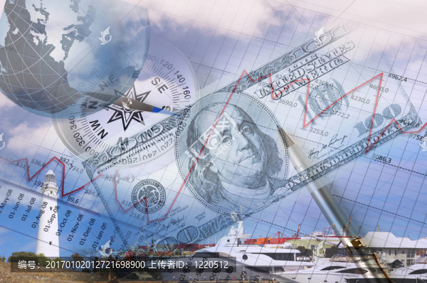 金融圖表與背景燈塔