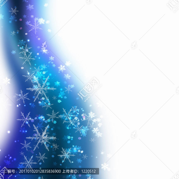 白色背景與彩色雪花