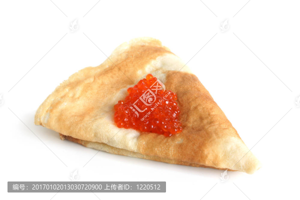 與紅魚子醬煎餅