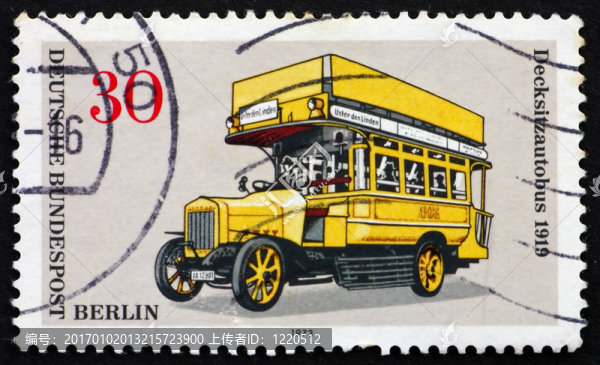 郵票德國1973雙Decker,Bus