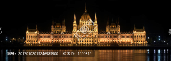 晚上在匈牙利國(guó)會(huì)的高細(xì)節(jié)的照片