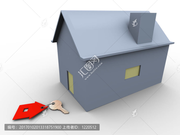 帶鑰匙的3D房子