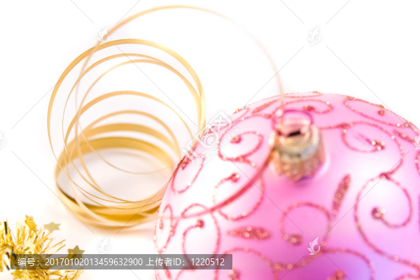 傳統(tǒng)粉紅圣誕玻璃球