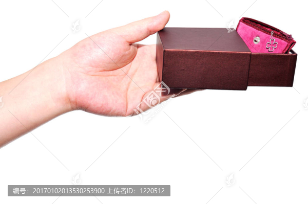 拿著禮品盒