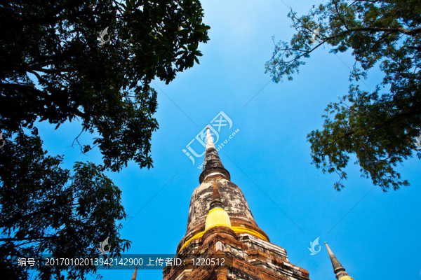 如來佛祖的雕像在寺廟屈艾柴Mongkol城府近曼谷；泰國