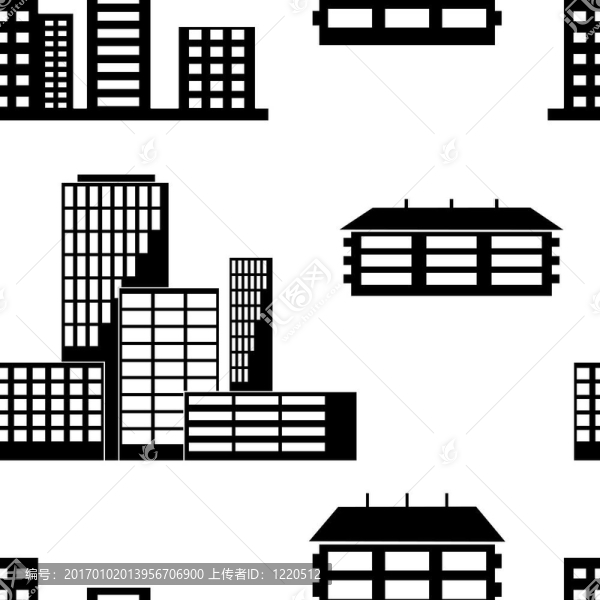 不同類型的房屋和建筑物。
