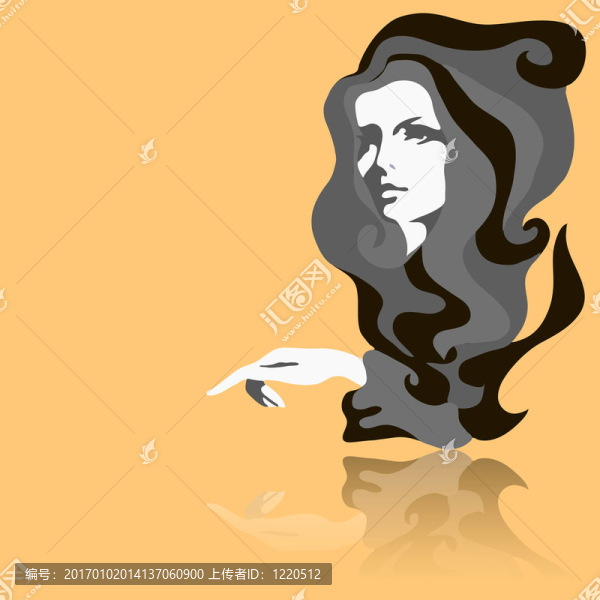 時裝模特。插畫。女人的臉