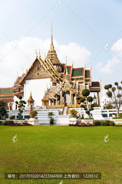 Phra,tinang圍裙phimok寺亭在宏偉的宮殿