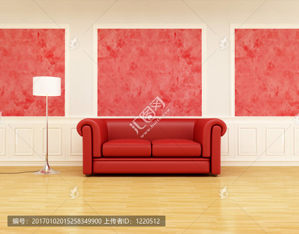 紅色經(jīng)典沙發(fā)在復(fù)古的內(nèi)部