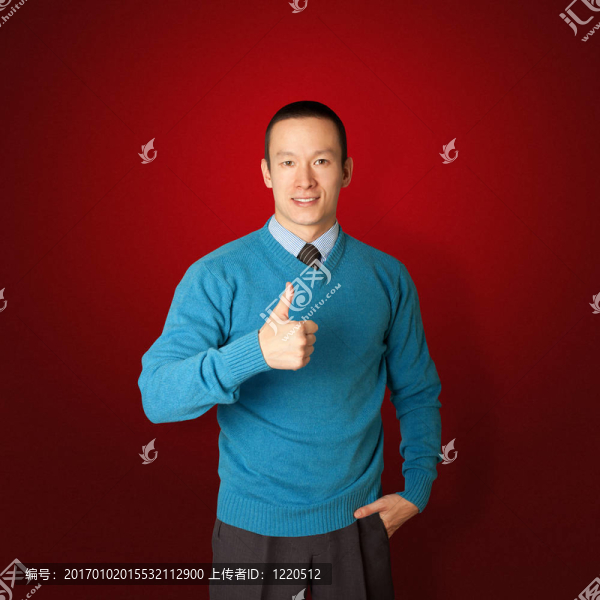 藍(lán)色的年輕商人