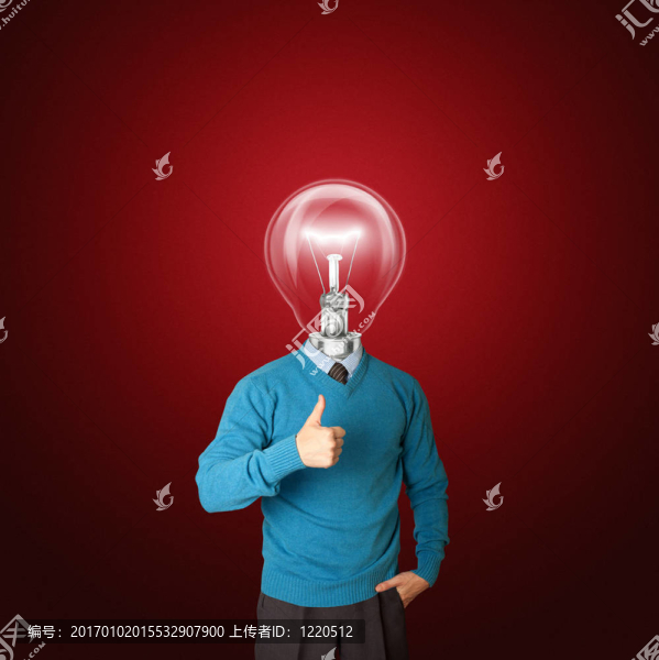 帶燈頭的年輕商人