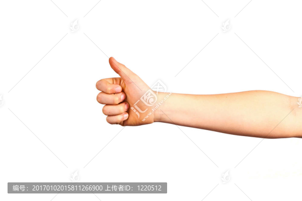 豎起大拇指