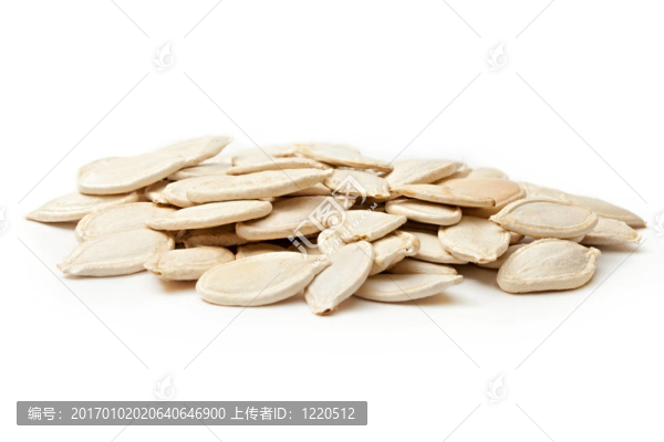 白色背景上的南瓜籽