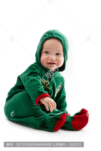 穿著白色背景的小精靈服裝