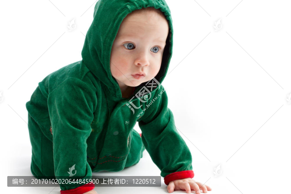 穿著白色背景的小精靈服裝