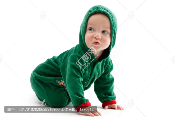 穿著白色背景的小精靈服裝