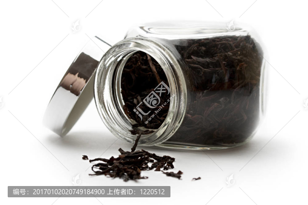 帶茶葉的玻璃容器