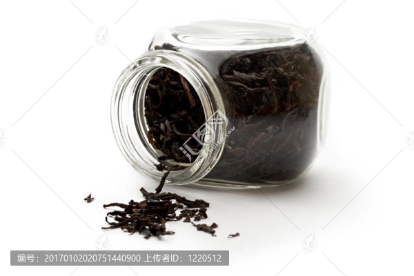 帶茶葉的玻璃容器