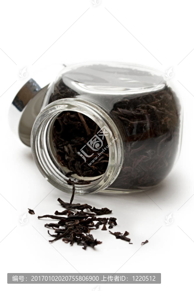 帶茶葉的玻璃容器