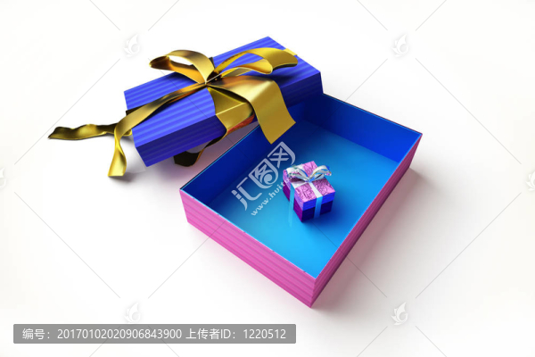 禮品盒與另一個(gè)非常小