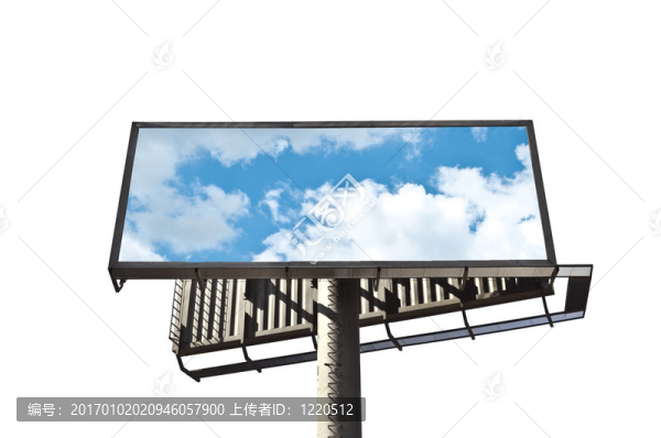 白色背景天空隔離廣告牌
