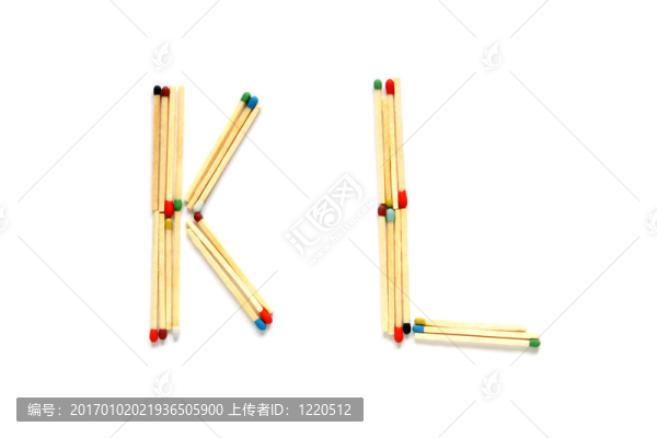 字母K和L的火柴
