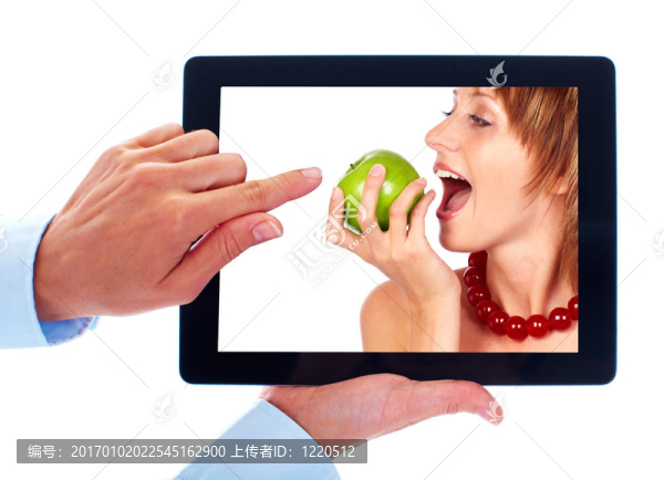 平板電腦與女性蘋果