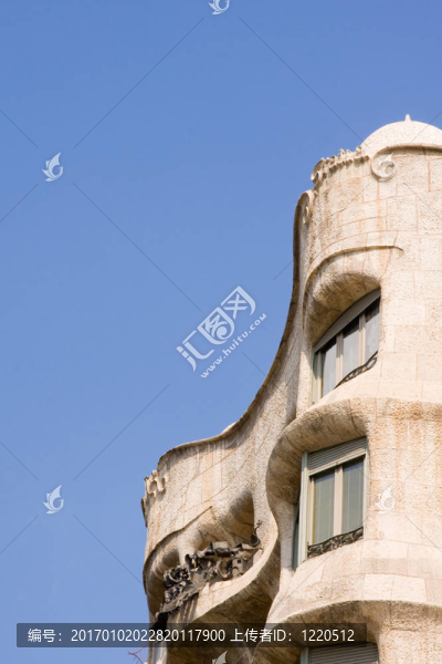 典型的新藝術(shù)風(fēng)格的建筑在巴塞羅那；西班牙