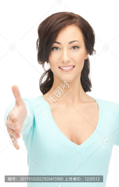 張開手準備握手的女人