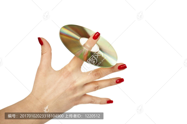 女子手持光盤