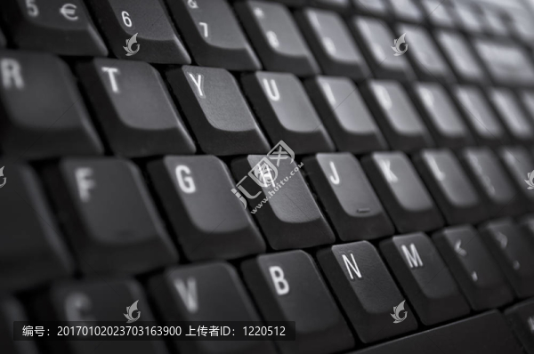 黑色鍵盤微距拍攝