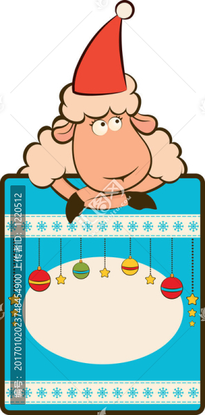 卡通搞笑Santa,Claus,sheep。