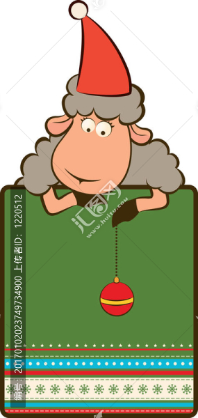 卡通搞笑Santa,Claus,sheep。