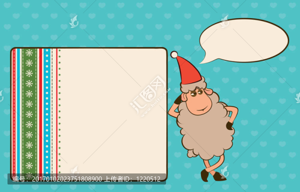 卡通搞笑Santa,Claus,sheep。