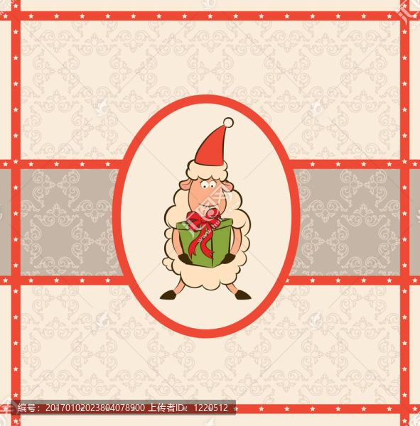 卡通搞笑Santa,Claus,sheep。