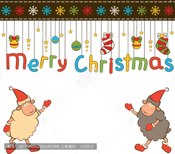 卡通搞笑Santa,Claus,sheep。